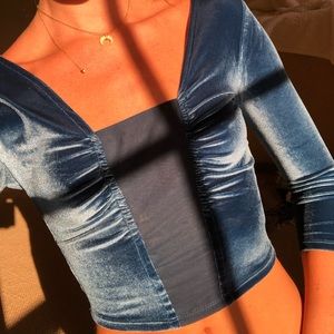 Velvet long sleeve top